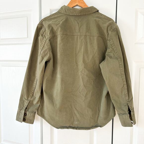 Banana Republic Olive Green Oversized Shirt Jacket EUC Size XS Cotton Twill - Picture 6 of 8